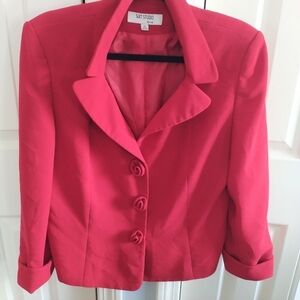 Suit Studio New York True Red Rose Button Blazer Jacket 14